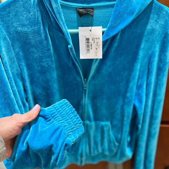 Balenciaga plush hoodie, rich turquoise color! - Picture 7 of 11
